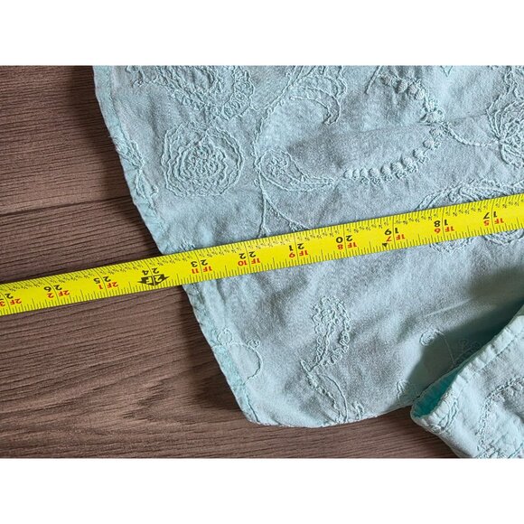 Sag Harbor Petite Seafoam Green Embroidered Button-Up Blouse L - Picture 9 of 9